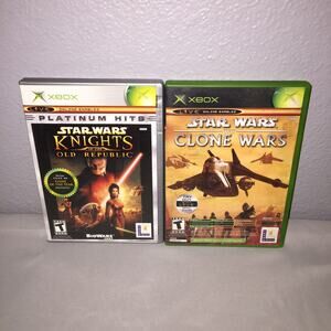 Xbox Star Wars Knights of the Old Republic / The Clone Wars / Tetris Tested Used
